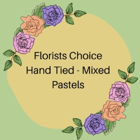 Pastel florists choice hand tied bouquet