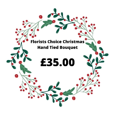 £35.00 Florists Choice Christmas Hand Tied Bouquet