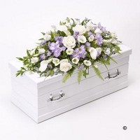 Childrens Casket Spray   Blue and Lilac