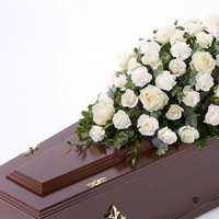 Rose and Carnation Casket Spray   White