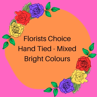 Bright florists choice hand tied bouquet