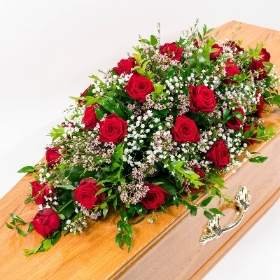 Rose and Gypsophila Casket Spray