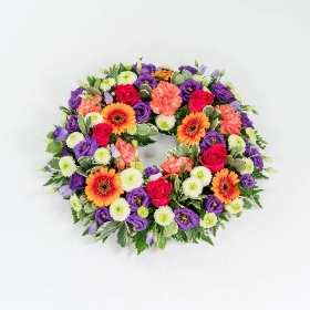 Traditional Orange, Purple and Green Wreath