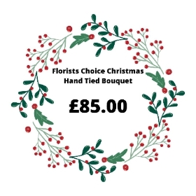 £85.00 Florists Choice Christmas Hand Tied Bouquet