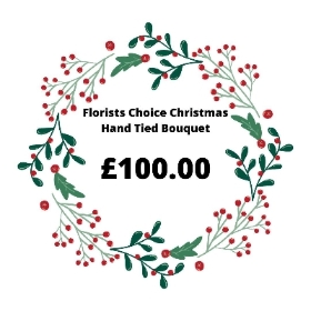 £100.00 Florists Choice Christmas Hand Tied Bouquet