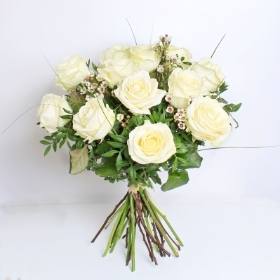 White Rose Hand Tied Bouquet