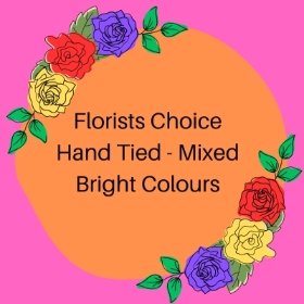 Bright florists choice hand tied bouquet