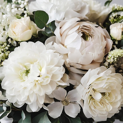 Neutral colours hand tied bouquet