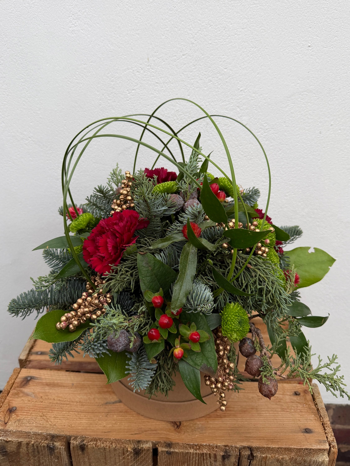 Festive Red & Gold Hat Box