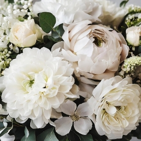 Neutral colours hand tied bouquet